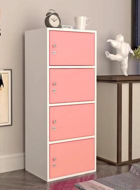 简易柜子带门带锁储物柜书柜小柜子出租房自由组合柜收纳柜学生柜