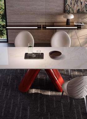 天然大理石餐桌意式轻奢极简2025新款设计师高级感奢石餐台