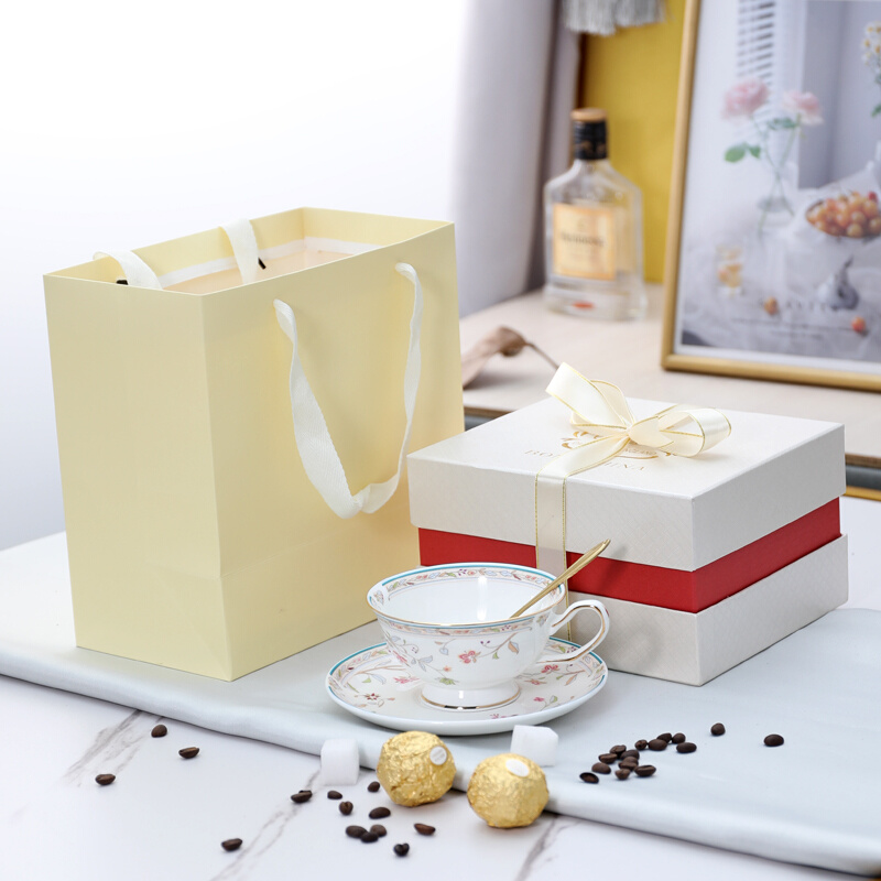 浪漫花边英式下午花茶杯欧式茶具套装骨瓷咖啡杯6件套高档礼盒装