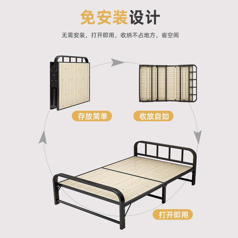 极速折叠床单人家用办公r室可携式午睡床医院陪护加床躺椅实木硬 - 图2