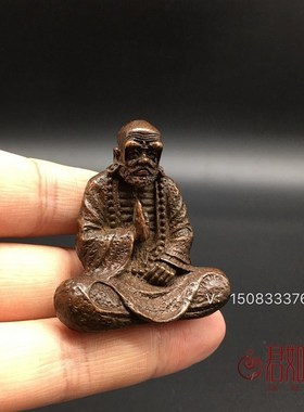 纯铜达摩祖师小摆件实心铜菩提达摩佛祖摆件铜佛佛祖精Z雕铜器古