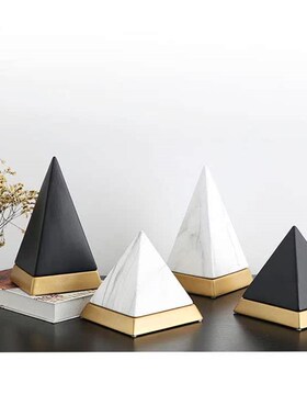 摆件轻奢北欧现代j客厅装饰金字塔简约酒柜办公室摆设样板品书柜