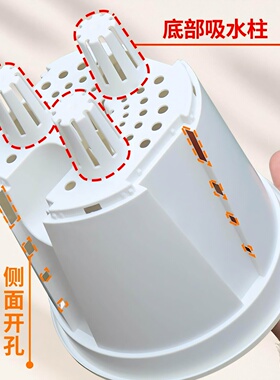 储水透明青山盆龟背竹蝴蝶兰专用透气懒人半水培自吸水控根盆花盆
