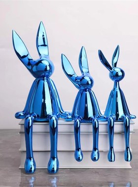 极速欧式简约电h镀卡通坐姿兔摆件客厅儿童房电视柜玄关创意家居