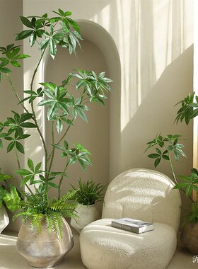 仿真绿植发财树盆景轻奢室内装饰仿生植物造景客厅大型落地摆件