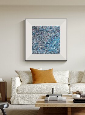 轻奢彩色抽象油画方形画客厅装饰画挂画沙发背景墙样板间软装壁画