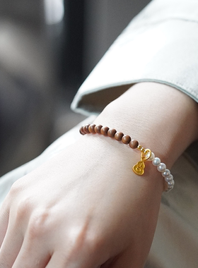 【雪落青山】檀香珍珠手串