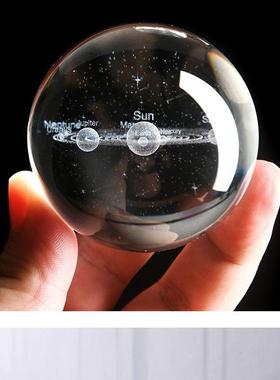 极速水晶球3D星空系列摆件月球地球F太阳系内雕生日礼物圣诞节送