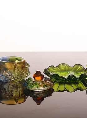 极速供水杯观音圣水杯琉璃供佛y杯佛具莲花净水贡杯佛台佛前供奉