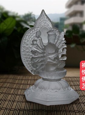 极速禅悦古法琉璃千手观音坐相款造型H佛像寺庙佛堂家居供奉工艺