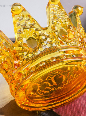 极速特价水晶玻璃皇冠摆件 玻璃烛台创意生日礼U品家居客厅装饰