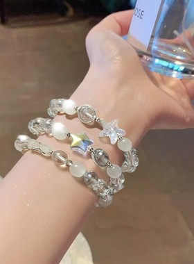 手链如意平安锁手链女ins小众设计感福牌串珠手链送母亲节礼物女