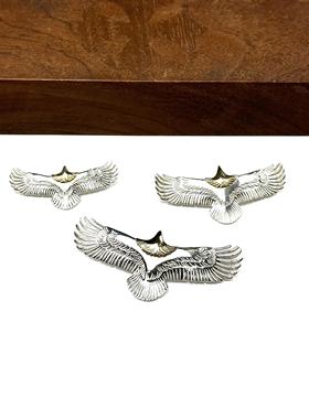 WANGWANG高桥老鹰羽毛金头925纯银鹰抓素银银饰情侣奢华吊坠项链