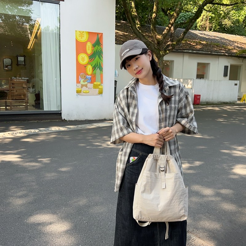 新款2024日系休闲双肩包束口抽绳书包户外运动登山大容量旅行包,淘宝优惠券,粉丝福利购,淘宝优惠卷