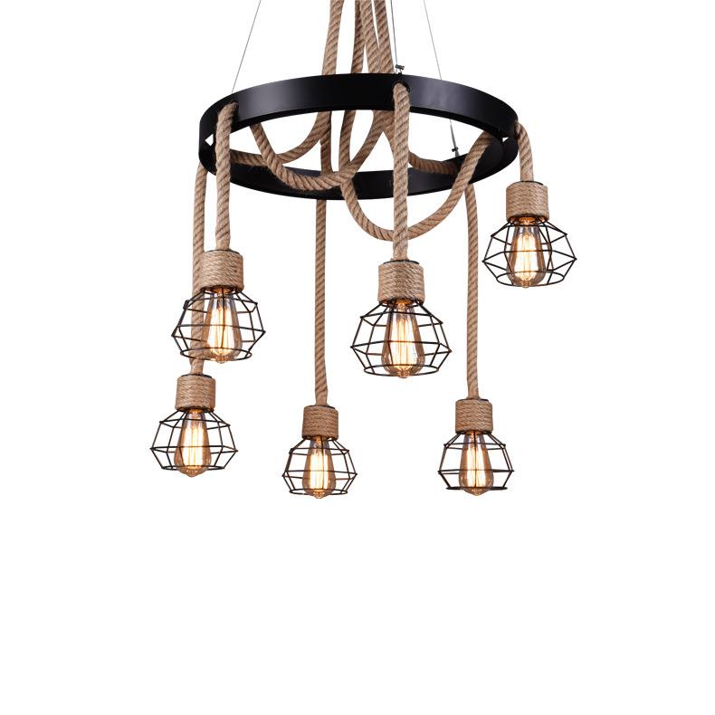 复古工业风麻绳loft创意个性服装店网咖啡厅酒吧餐厅小手雷吊灯 - 图3
