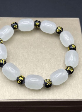 不掉色不过敏六字真言男士手串