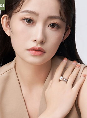 NININA蕾丝珍珠戒指时尚名媛气质