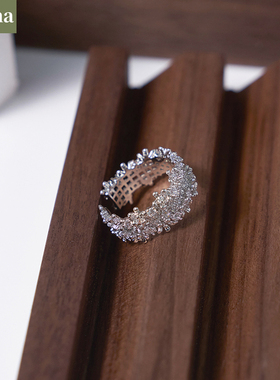 NININA超闪水钻开口戒指2024新款