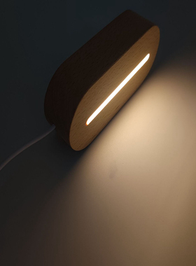 极速木质发光底座桌面发r光木底座充电款七彩灯座可定制发光插亚