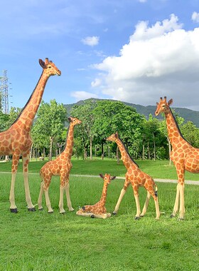 户外仿真长颈鹿雕k塑大型动物摆件公园林景观小品景区售楼部装饰