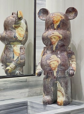 轻奢树脂暴力熊超大号梵高落地客厅酒店餐厅电视柜新居摆件存钱罐