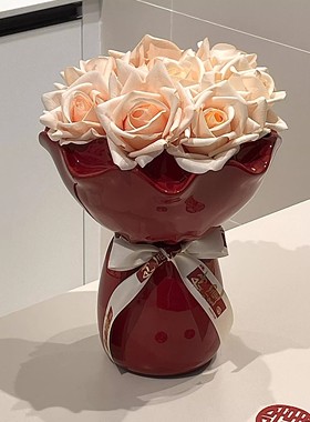 高级感客厅陶瓷小花瓶摆件