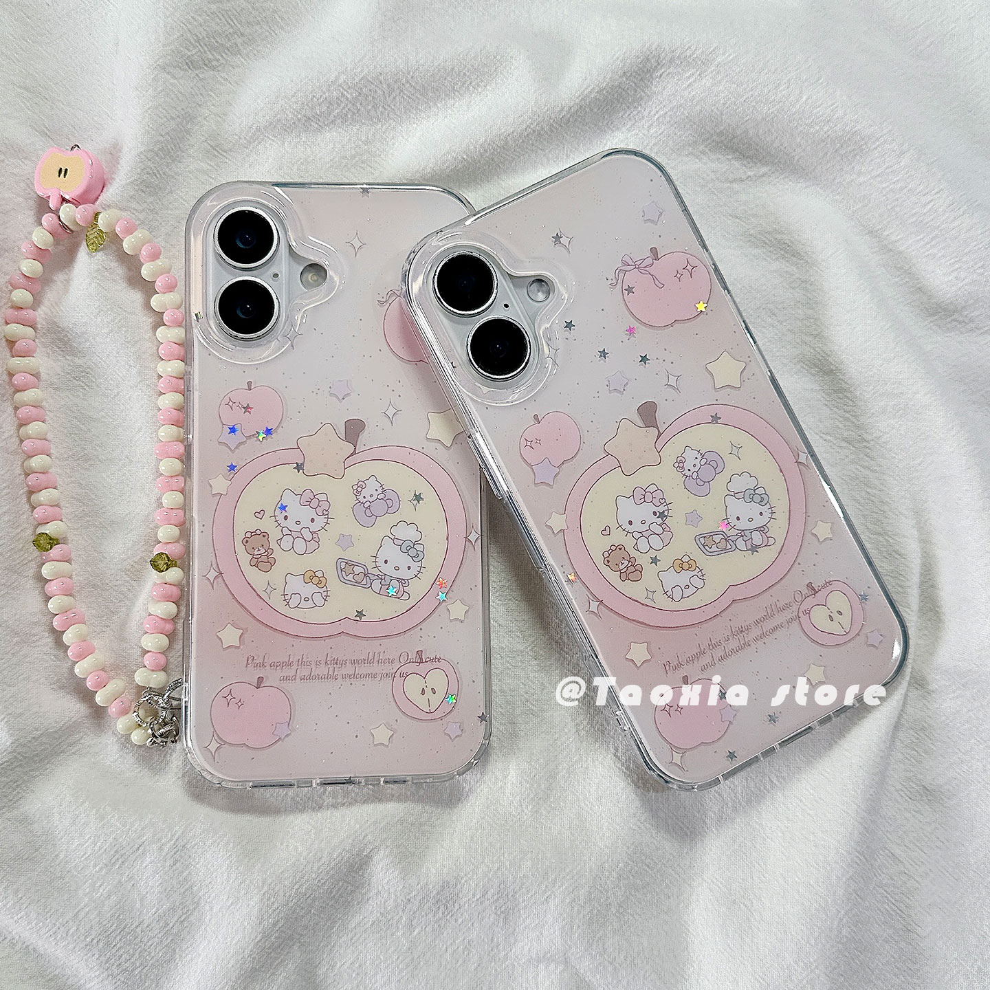 可爱粉苹果Kitty链条适用苹果手机壳iphone17promax高级感13/14卡通硅胶16Pr保护套15新款防摔全包边女款软壳 - 图3