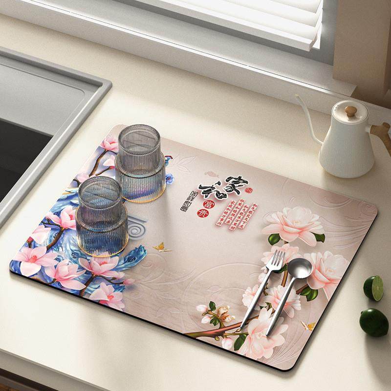 中国风沥水垫厨房台面吸水垫家用餐具厨具杯子碗盘餐垫免洗隔热垫,淘宝优惠券,粉丝福利购,淘宝优惠卷
