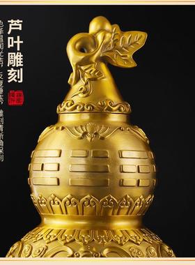 铜葫芦摆件天医九尾阵九龟葫芦八卦空心开盖化解五黄二黑客厅卧室