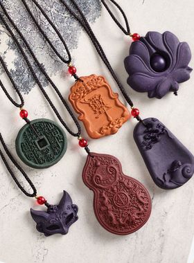 鼻炎方合香牌山鬼花钱吊坠天然合香珠中式非遗纯手工古法自制项链