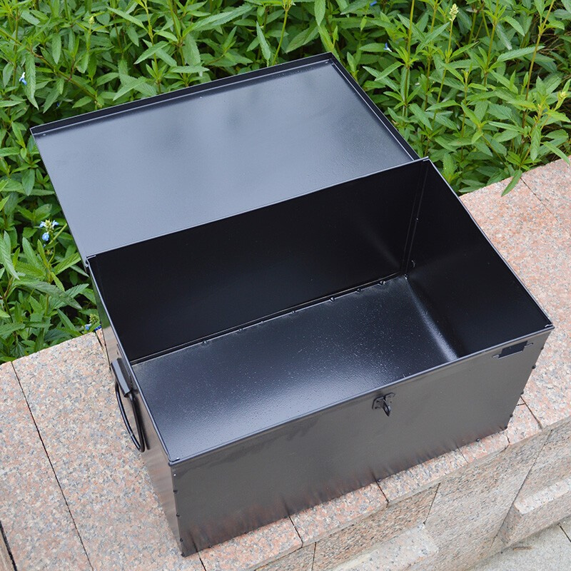 定制做白铁皮箱子带锁储物收纳箱大小号长方形铁箱铁盒五金工具箱-图1