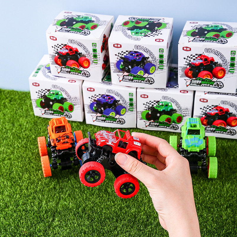 Boxed inertial off-road vehicle, fall-resistant climbing car, children's four-wheel drive car model, boy toy car, baby gift