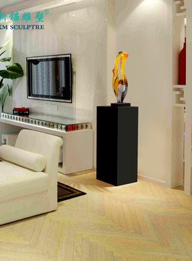 极速简约现代雕塑l底座定制酒店会所样板房工艺品摆件大理石落地