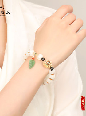 极速普陀山天然白l玉菩提手链女南瓜珠菩提子手持佛珠手串好运礼