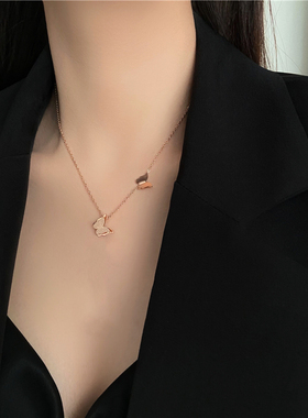 极速蝴蝶项链女轻奢小众设计感锁骨链202I1年新款网红ins潮气质吊