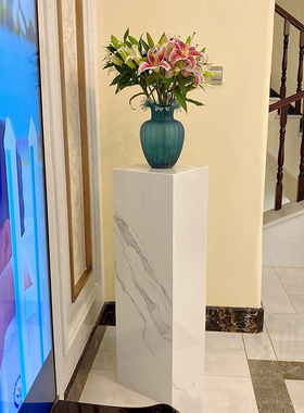 极速大理石e底座客厅玄关地台客厅电视柜旁落地雕塑台摆件展示摆