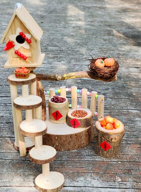 极速手工diy粮仓小树屋幼儿园农作物G制作丰收秋天森林小木屋模型