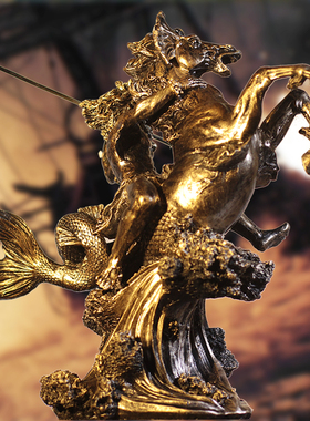 极速复古希腊神话勇士工艺品人物雕塑海神波塞冬S家居饰品办公室