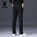 长裤 子 秋冬款 花花公子纯棉休闲裤 直筒修身 弹力加绒裤 男士 高端西裤