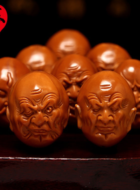 极速橄榄核雕 双面写实18十八罗汉油核纯手工雕刻 V文玩把件手串