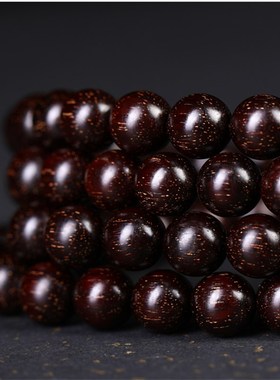 极速文玩印度老料小叶紫檀木108颗佛珠手链项R链高密度高油性念珠