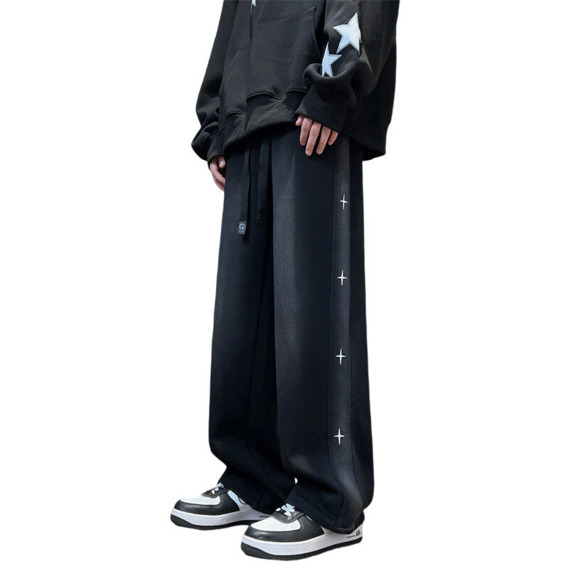 2025春季新款青少年休闲裤学生裤子大码阔腿裤直筒高街宽松潮流,淘宝优惠券,粉丝福利购,淘宝优惠卷