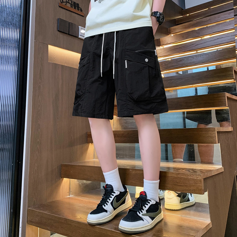 夏季新款青少年时尚大口袋拉链设计短裤男生潮牌宽松百搭款五分裤,淘宝优惠券,粉丝福利购,淘宝优惠卷