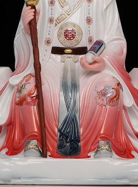 新品汉白玉月老像桃花运月下老人柴道煌红N喜神媒神牵线供奉神像