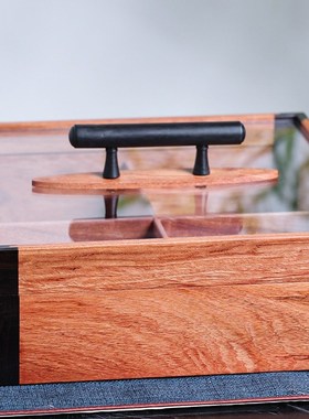 极速紫光檀巴西花梨n木干果盘果盘实木干果盒糖果盒新中式客厅水