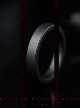 极速GUXI【天幕】n磨砂陶瓷戒指男潮极简个性雾面黑色素圈百搭基