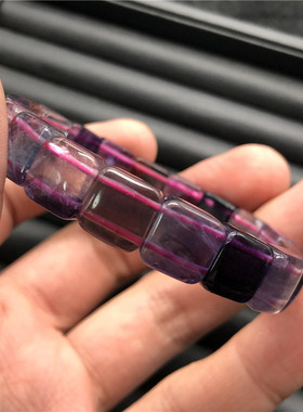 极速天然彩萤石手排 o手牌女款 10.8*10mm左右 特价包邮