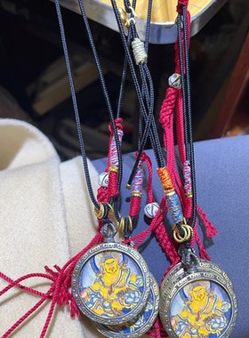 极速黄财神唐卡吊牌 吊坠项链毛衣链  搭配O手编棉绳 TY256