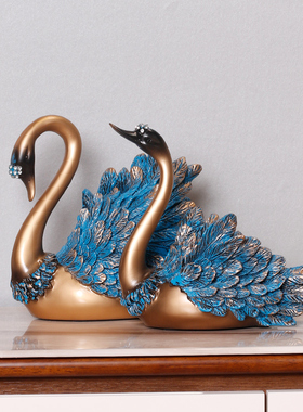 新品天鹅摆件家居l乔迁装饰品客厅电视柜玄关隔断房间布置闺蜜结
