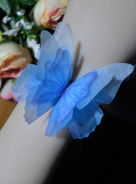 仙气脱俗蓝色立体蝴蝶手带